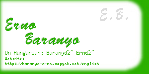 erno baranyo business card